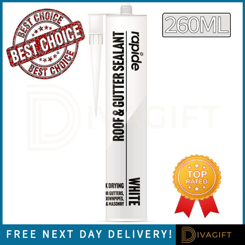 White roof gutter sealant - white, &